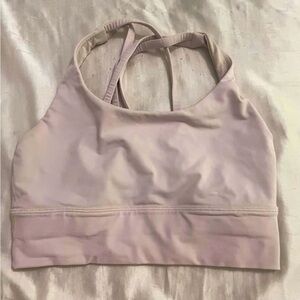 lululemon size 4 light pink longline energy sports bra, great condition!